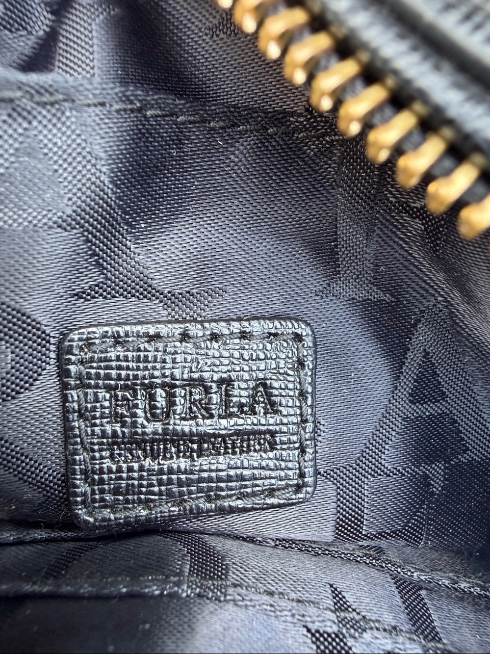 Furla Black Saffiano Leather Crossbody Camera Bag with Gold Logo - Picture 9 of 13